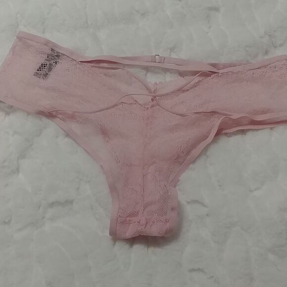 NWOT XL Vintage Victoria's Secret Very Sexy Cheeky Pink/Red Strappy Detail - Picture 3 of 17